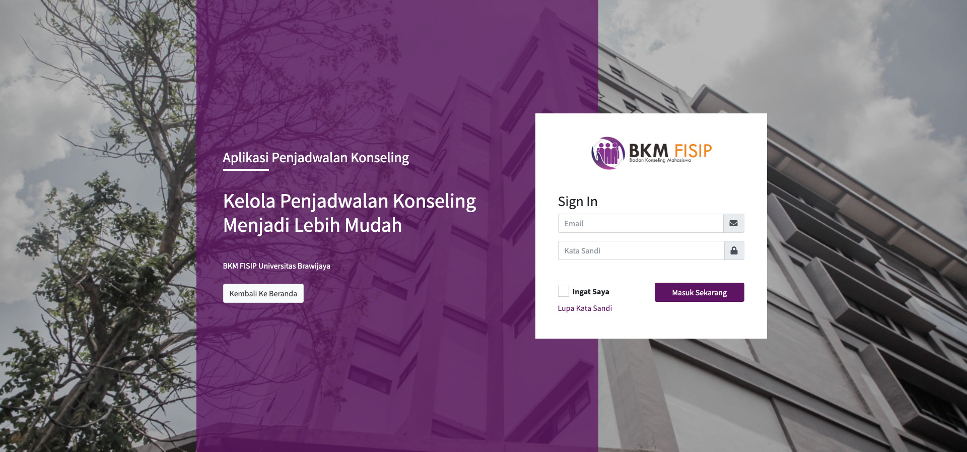 Web App Konseling BKM FISIP Universitas Brawijaya