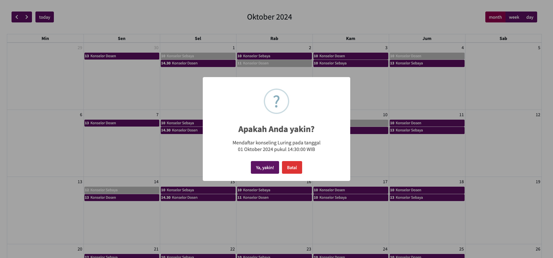 Web App Konseling BKM FISIP Universitas Brawijaya Tangkapan Layar 10