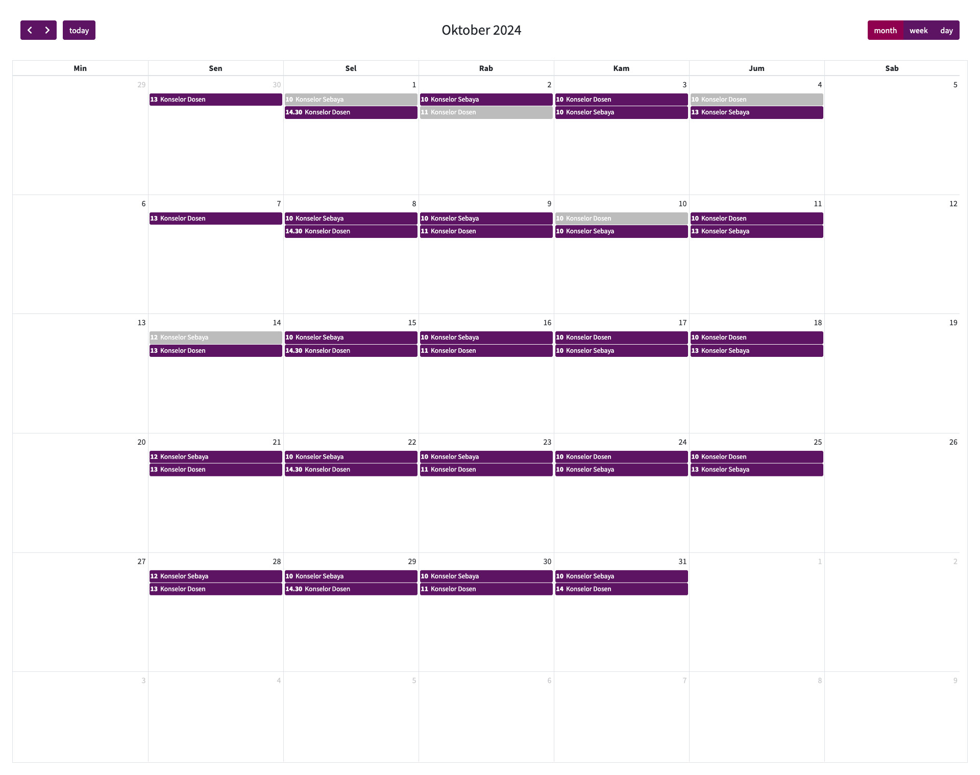 Web App Konseling BKM FISIP Universitas Brawijaya Tangkapan Layar 9