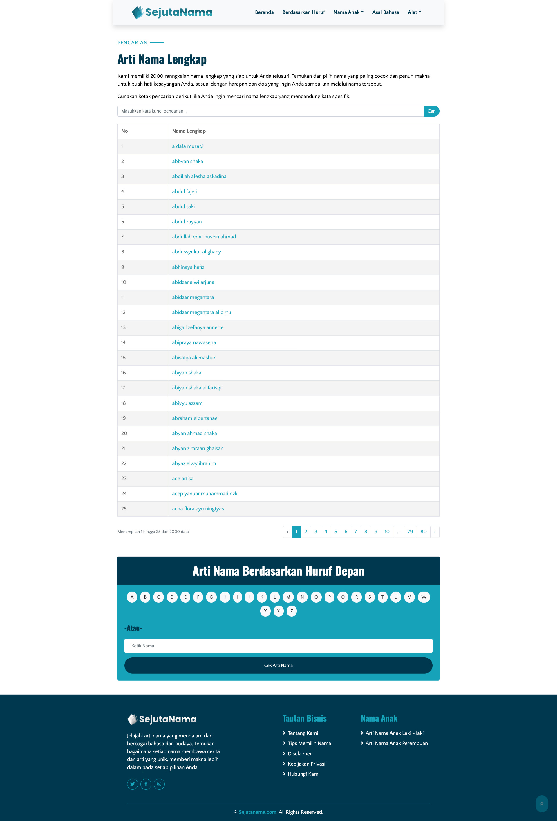 sejutanama.com Tangkapan Layar 6
