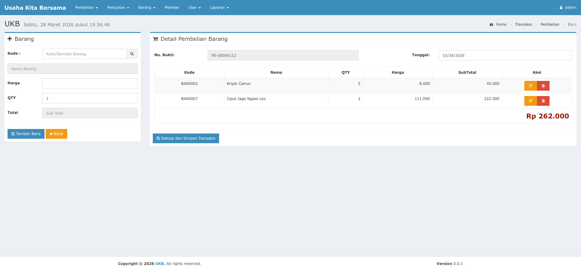 POS Usaha Kita Bersama Tangkapan Layar 1