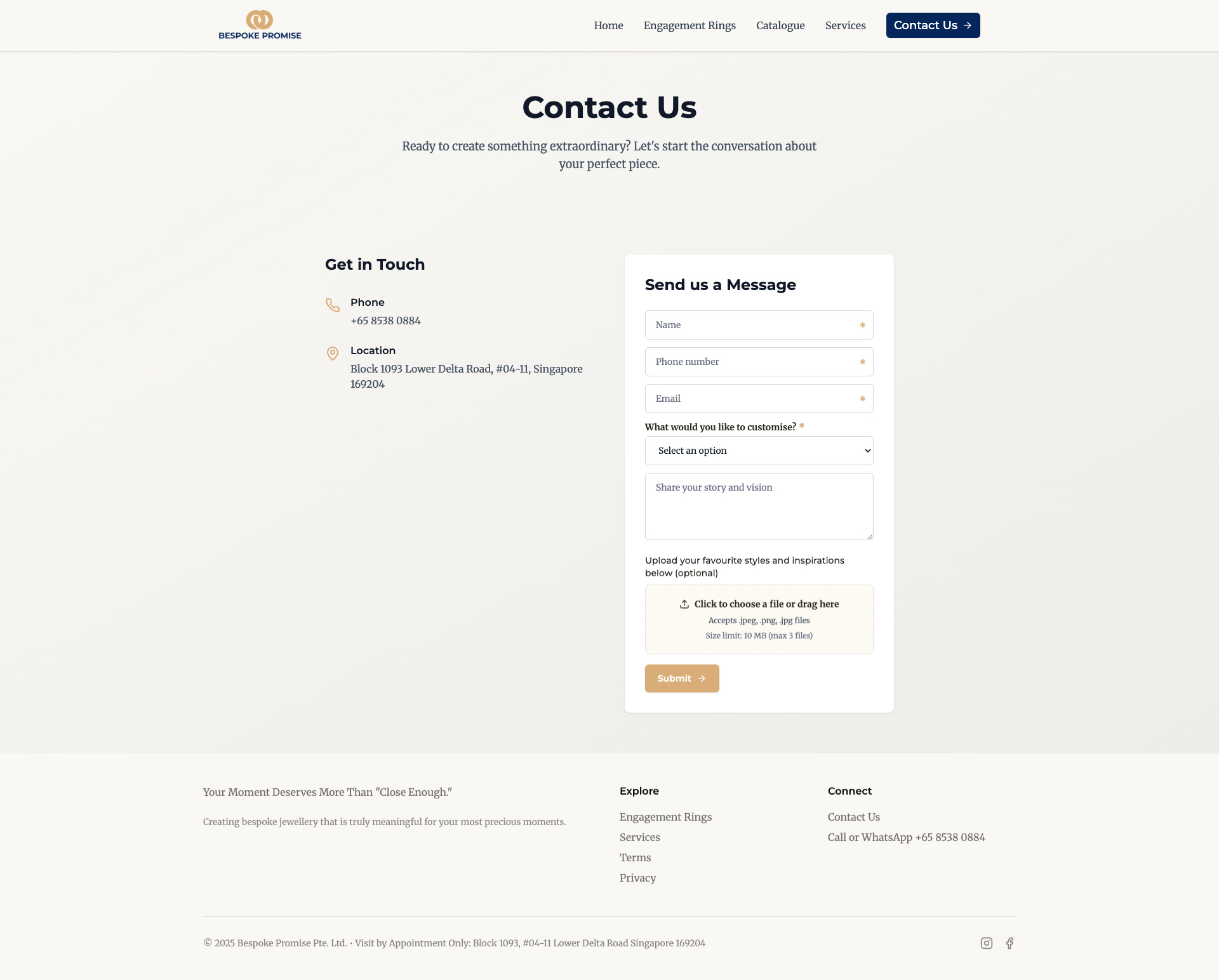 bespokepromise.sg Tangkapan Layar 2