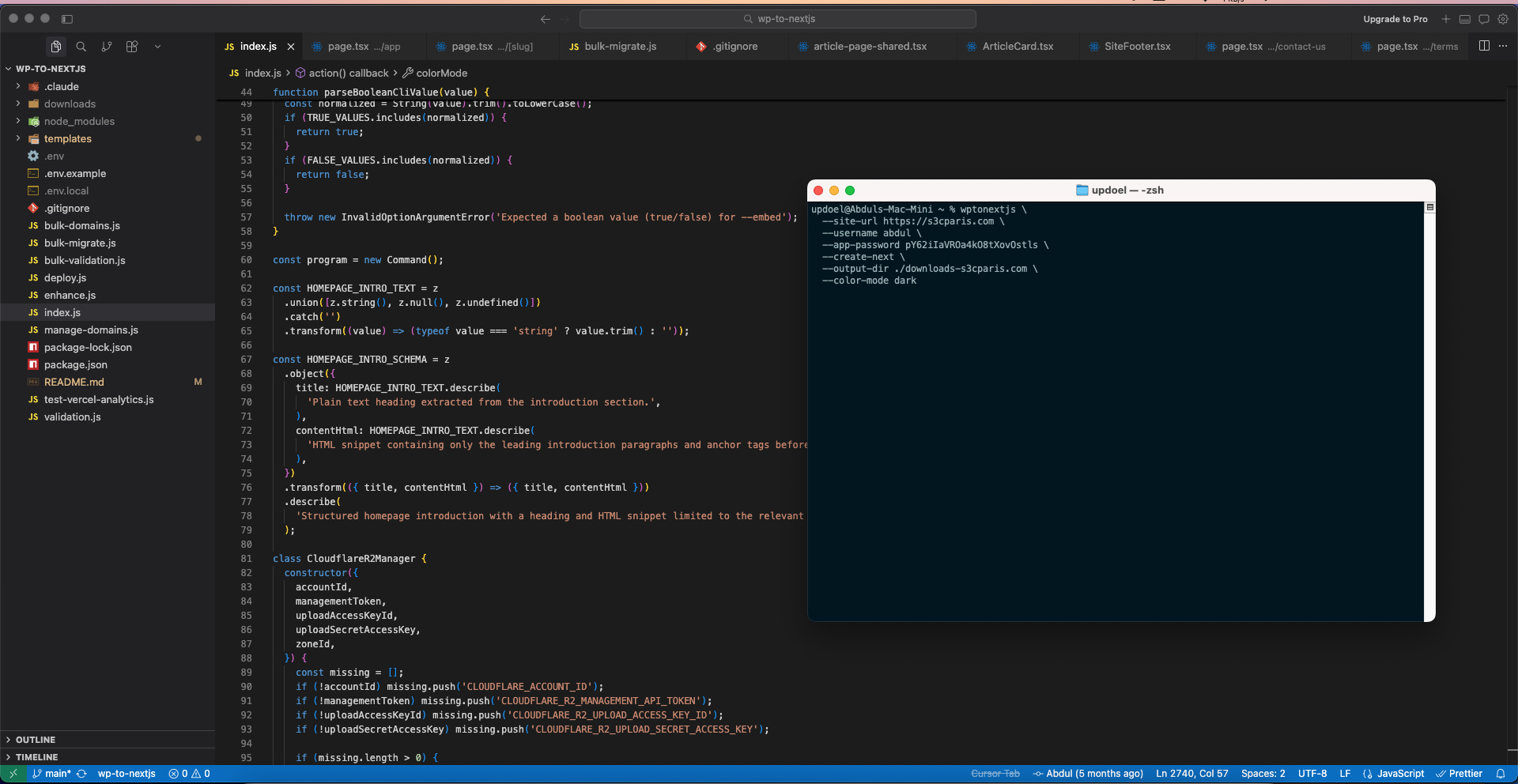 Wordpres ke Next.js CLI